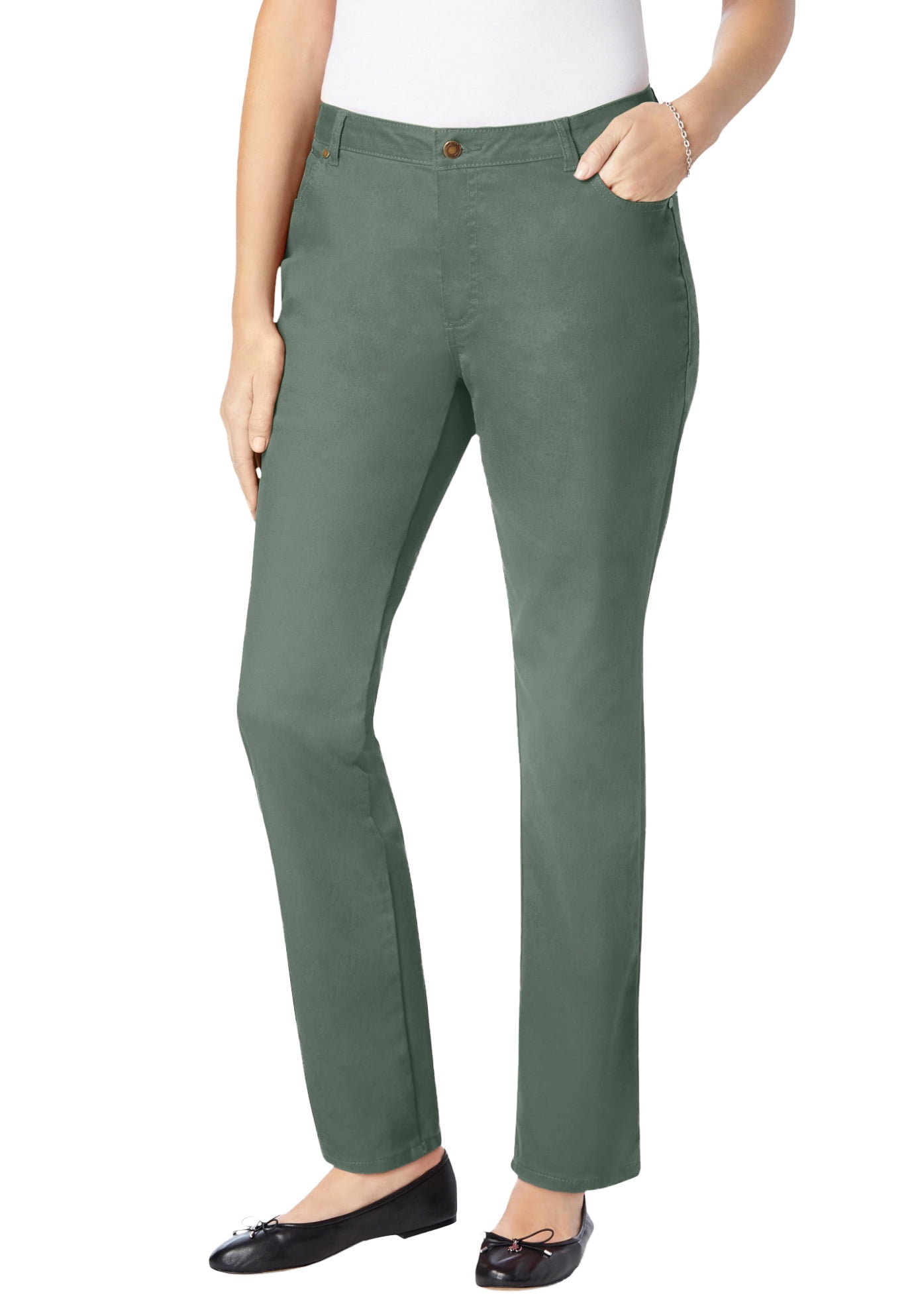 Woman Within Women's Plus Size Comfort Curve StraightLeg Jean Jean