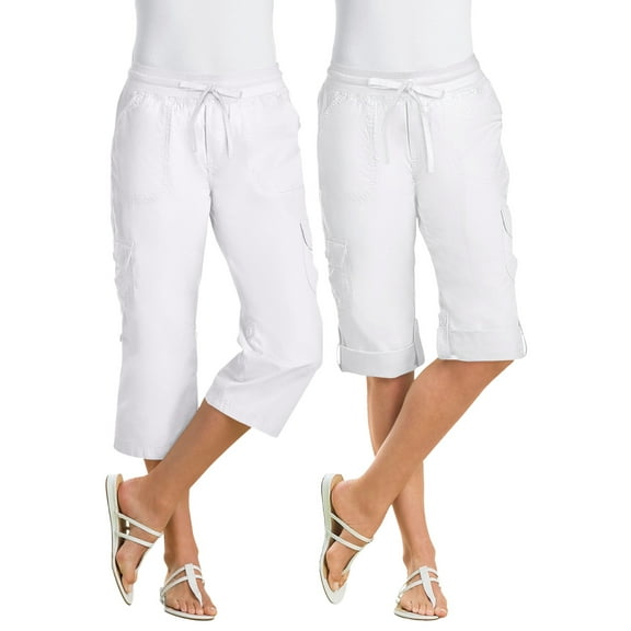 Woman Within Plus Size Convertible Length Cargo Capri/Bermuda