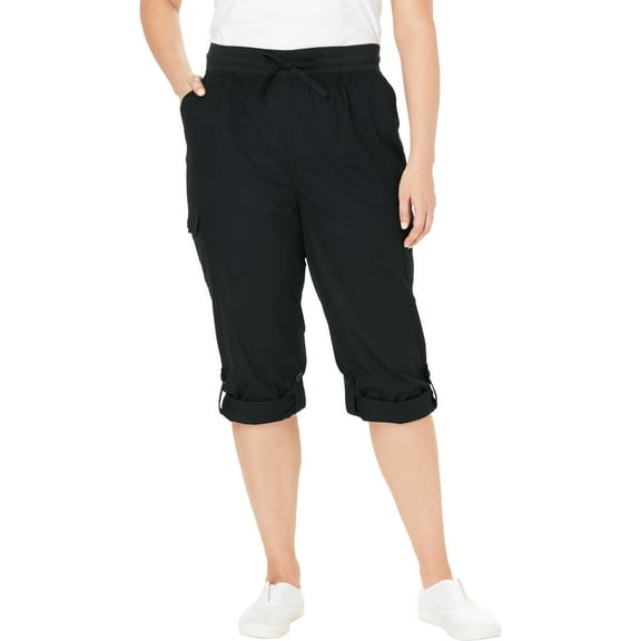 Woman Within Plus Size Convertible Length Cargo Capri/Bermuda