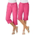 thumbnail image 1 of Woman Within Plus Size Convertible Length Cargo Capri/Bermuda, 1 of 6