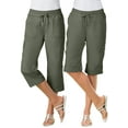 thumbnail image 1 of Woman Within Plus Size Convertible Length Cargo Capri/Bermuda, 1 of 6