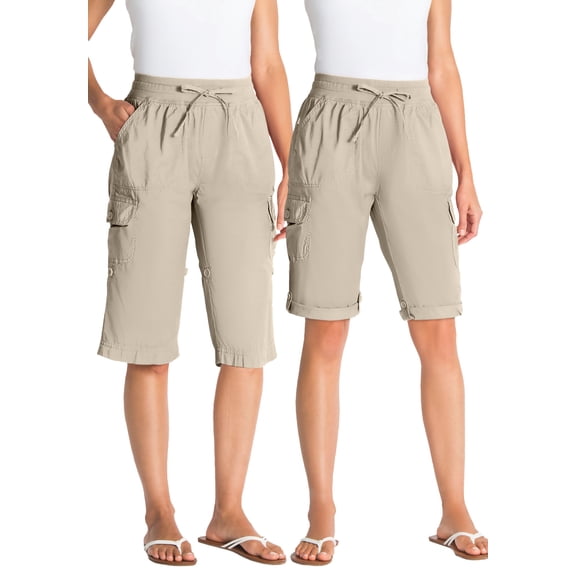 Woman Within Plus Size Convertible Length Cargo Bermuda/Short