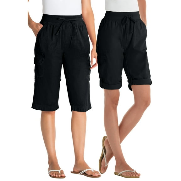 Woman Within Plus Size Convertible Length Cargo Bermuda/Short