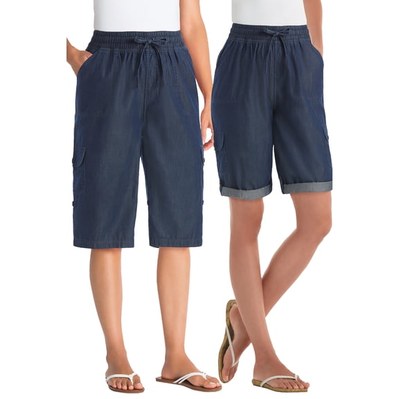 Woman Within Plus Size Convertible Length Cargo Bermuda/Short