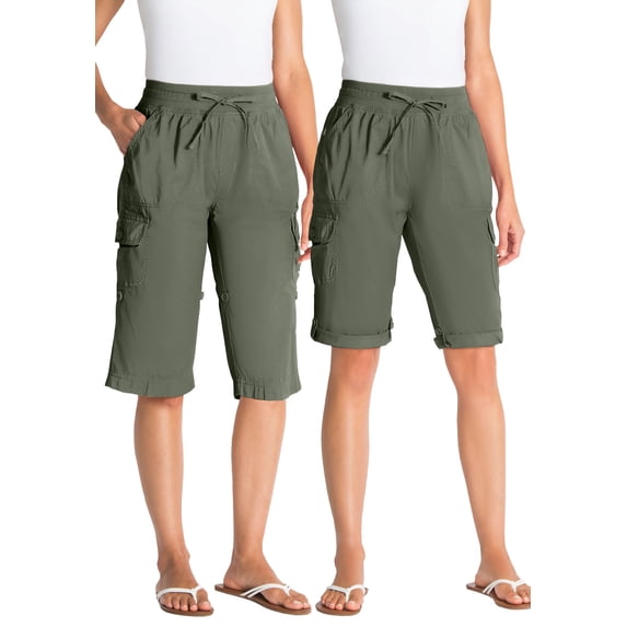 Woman Within Plus Size Convertible Length Cargo Bermuda/Short