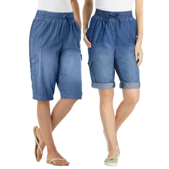 Woman Within Plus Size Convertible Length Cargo Bermuda/Short