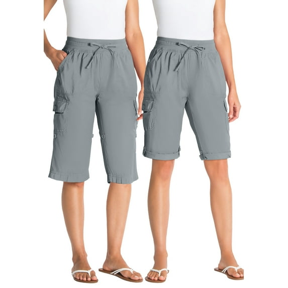 Woman Within Plus Size Convertible Length Cargo Bermuda/Short