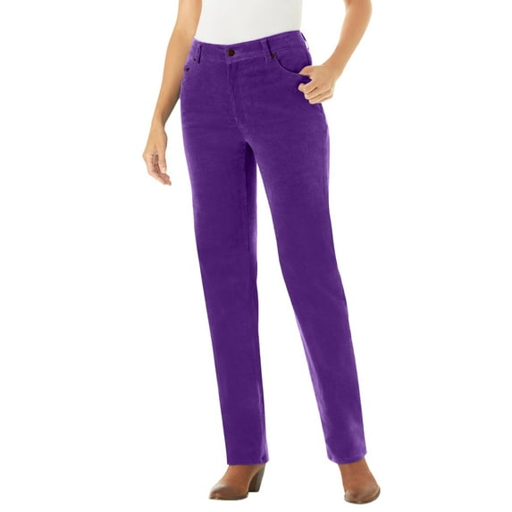 Woman Within Women's Plus Size Corduroy Straight Leg Stretch Pant