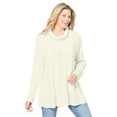 thumbnail image 1 of Woman Within Plus Size Cowl Neck Cable Knit Swing Sweater, 1 of 5