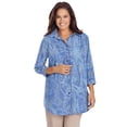 thumbnail image 1 of Woman Within Women's Plus Size Three-Quarter Sleeve Peachskin Button Front Shirt, 1 of 6