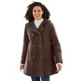 thumbnail image 1 of Woman Within Women's Plus Size Double-Breasted Hooded Fleece Peacoat Peacoat, 1 of 4
