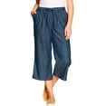 thumbnail image 1 of Woman Within Plus Size Drawstring Denim Capri, 1 of 5