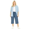 thumbnail image 1 of Woman Within Plus Size Petite Drawstring Denim Capri, 1 of 5