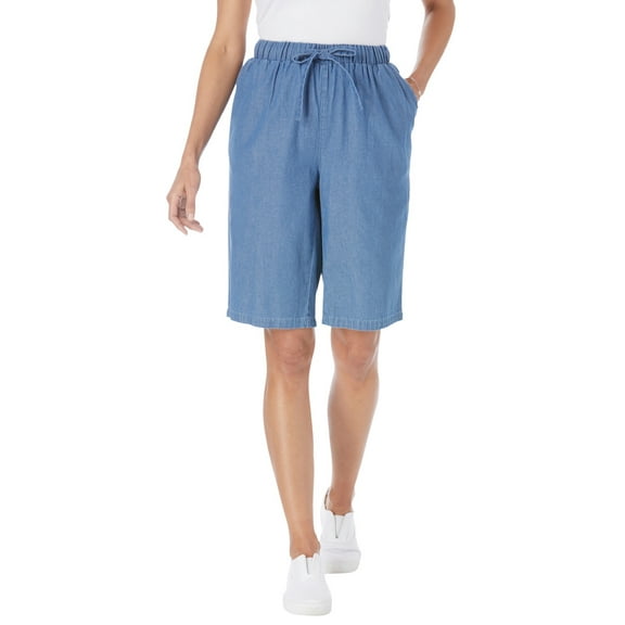 Woman Within Plus Size Drawstring Denim Short