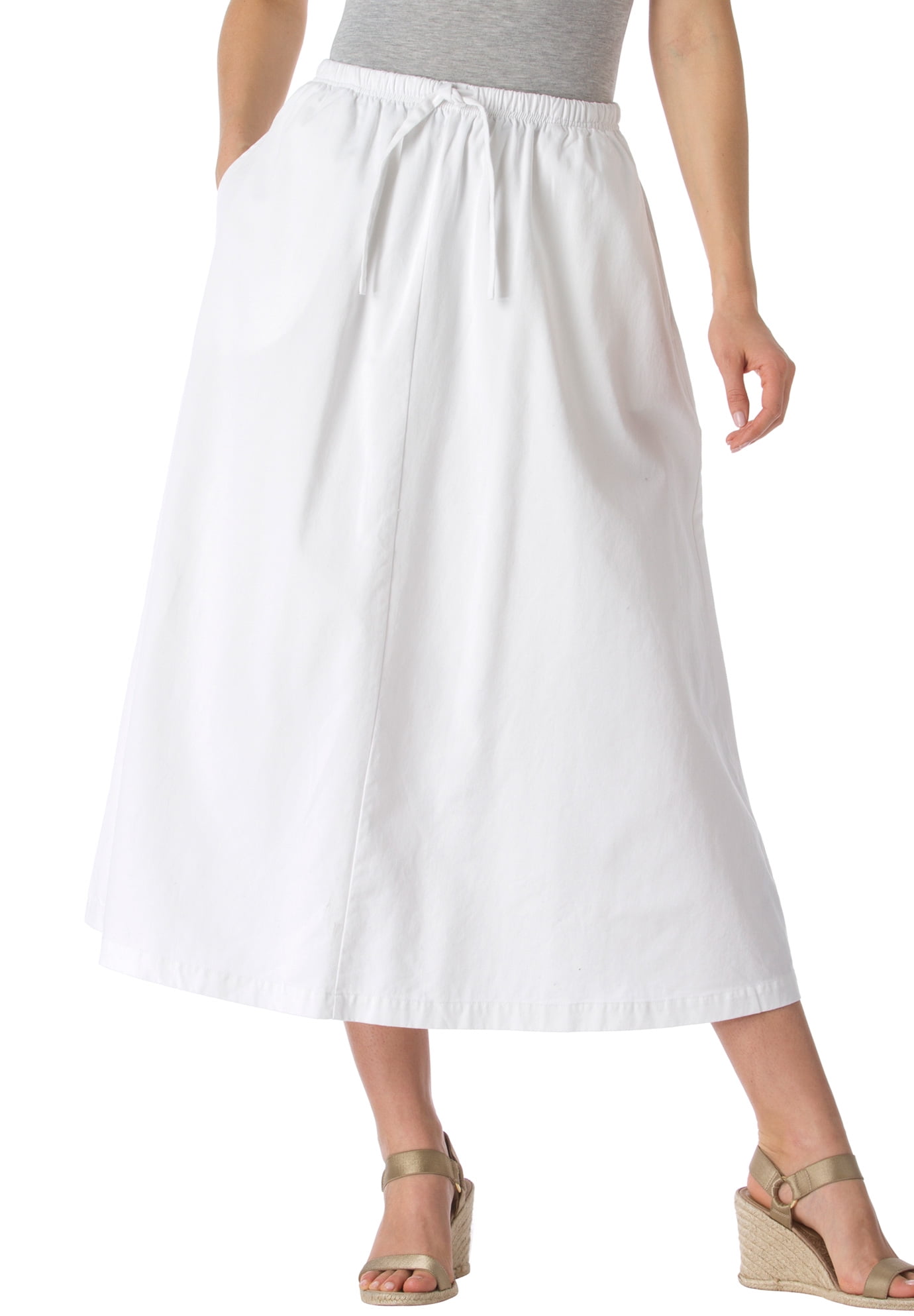 Woman Within Women's Plus Size Drawstring Denim Skirt Skirt - Walmart.com