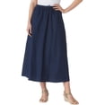 thumbnail image 1 of Woman Within Plus Size Drawstring Denim Skirt, 1 of 6
