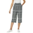 thumbnail image 1 of Woman Within Plus Size Elastic-Waist Pull-On Knit Pocket Capri Pants, 1 of 6