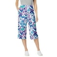 thumbnail image 1 of Woman Within Plus Size Elastic-Waist Pull-On Knit Pocket Capri Pants, 1 of 6