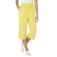 thumbnail image 1 of Woman Within Plus Size Petite Elastic-Waist Pull-On Knit Pocket Capri Pants, 1 of 6