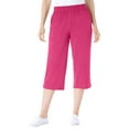 thumbnail image 1 of Woman Within Plus Size Elastic-Waist Pull-On Knit Pocket Capri Pants, 1 of 6