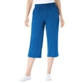 thumbnail image 1 of Woman Within Plus Size Elastic-Waist Pull-On Knit Pocket Capri Pants, 1 of 6