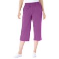 thumbnail image 1 of Woman Within Plus Size Petite Elastic-Waist Pull-On Knit Pocket Capri Pants, 1 of 5