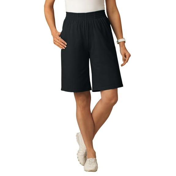 Woman Within Plus Size Elastic-Waist Knit Short