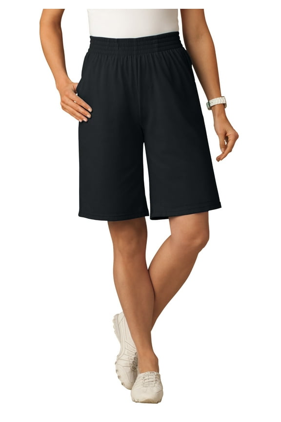 Plus Size Elastic-Waist Knit Short