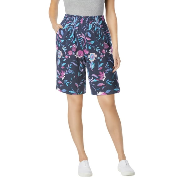 Woman Within Plus Size Elastic-Waist Knit Short