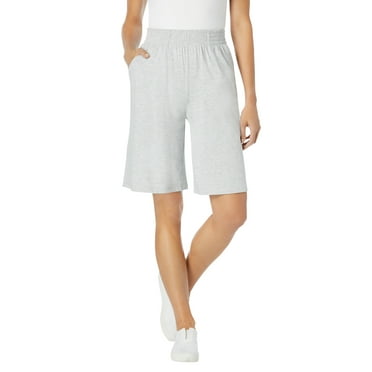 Woman Within Plus Size Elastic-Waist Knit Short