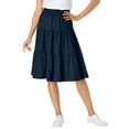 thumbnail image 1 of Woman Within Plus Size Elastic-Waist Knit Tiered Skirt, 1 of 4