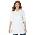 thumbnail image 1 of Woman Within Plus Size Elbow-Sleeve Polo Tunic, 1 of 6