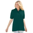 thumbnail image 1 of Woman Within Plus Size Elbow-Sleeve Polo Tunic, 1 of 6