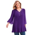 thumbnail image 1 of Woman Within Plus Size Embellished Pleated Blouse, 1 of 5