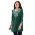 thumbnail image 1 of Woman Within Plus Size Embroidered Knit Tunic, 1 of 5
