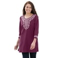 thumbnail image 1 of Woman Within Plus Size Embroidered Knit Tunic, 1 of 5