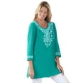 thumbnail image 1 of Woman Within Plus Size Embroidered Knit Tunic, 1 of 3