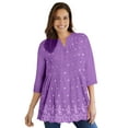 thumbnail image 1 of Woman Within Women's Plus Size Embroidered Pintuck Tunic, 1 of 6