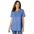 thumbnail image 1 of Woman Within Plus Size Eyelet Henley Tee, 1 of 6