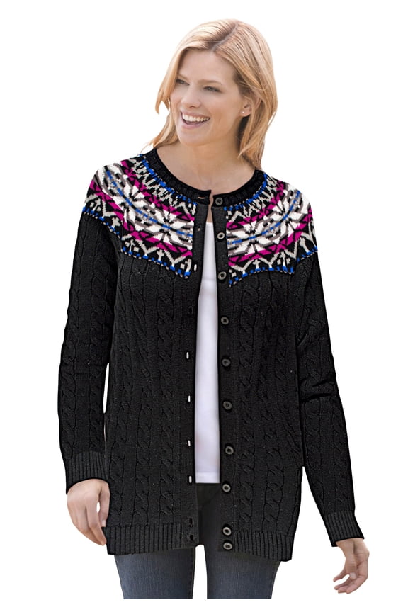 Plus Size Fair Isle Cardigan Sweater