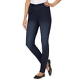 thumbnail image 1 of Woman Within Plus Size Fineline Stretch Denim Skinny Pull-On Jeans, 1 of 3