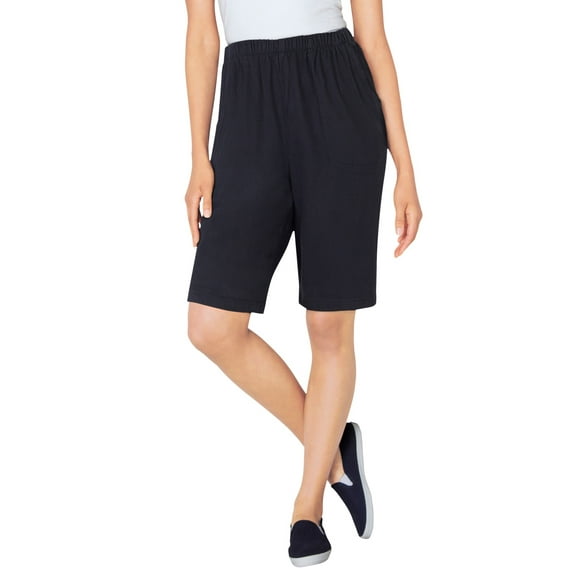 Woman Within Plus Size Fineline Denim Short