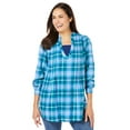 thumbnail image 1 of Woman Within Plus Size Flannel Tunic With Layered Look, 1 of 6