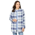 thumbnail image 1 of Woman Within Plus Size Fleece Flannel Snap-Front Shirt, 1 of 3