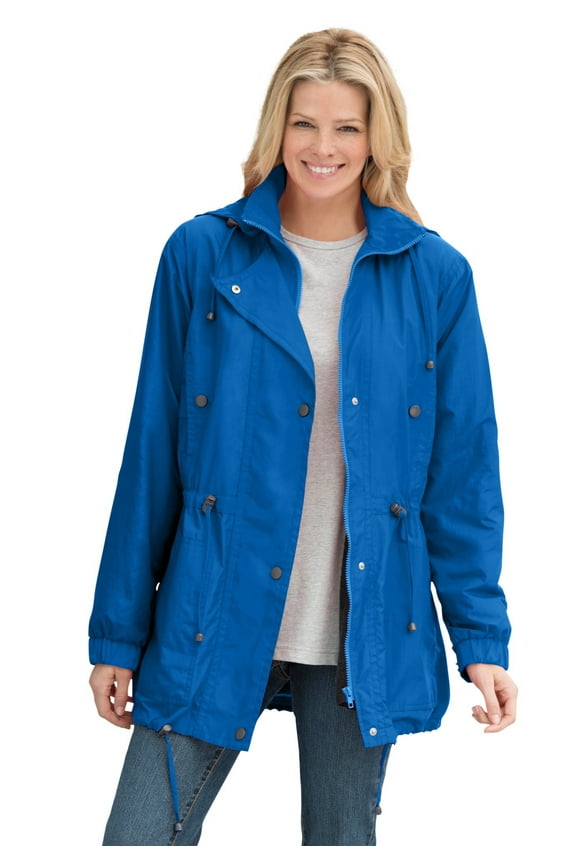 Plus Size Fleece-Lined Taslon Anorak