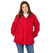 Woman Within Women's Plus Size Fleece-Lined Taslon Jacket - 26/28, Classic Red