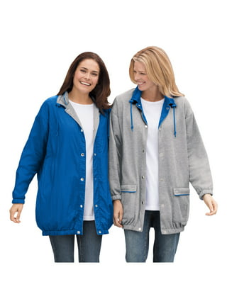 Woman Within Women's Plus Size 3-In-1 Hooded Taslon Jacket Jacket
