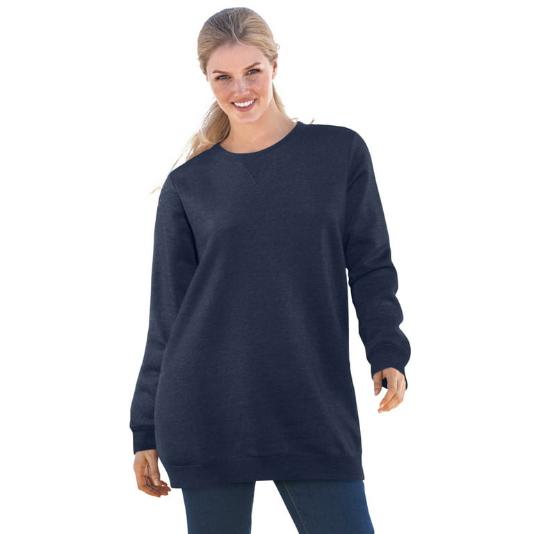 Woman Within Women's Plus Size Fleece Sweatshirt Sweatshirt