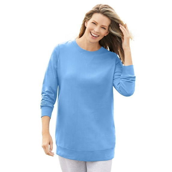 Woman Within Plus Size Crewneck Fleece Sweatshirt