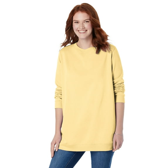 Woman Within Plus Size Crewneck Fleece Sweatshirt